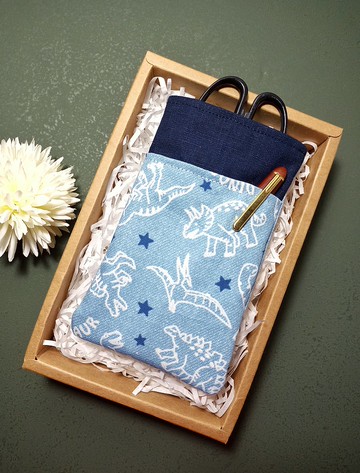 手工縫製-護理師/醫師 雙層筆袋-配色款(恐龍)