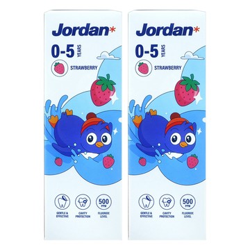 Jordan 清新水果味 兒童牙膏 (0~5歲) 草莓口味  75g  1入  2條