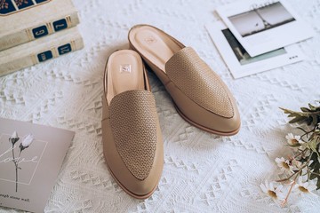 新品主打星【艾薇】真皮編織穆勒鞋_焦糖 |手工訂製| MIT 大尺碼