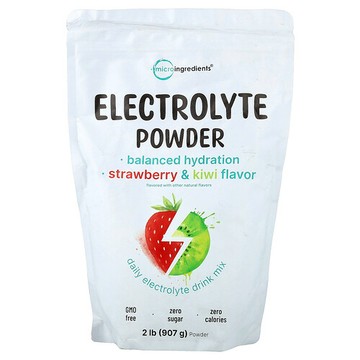 Micro Ingredients, Electrolyte Powder, Strawberry & Kiwi, 2 lb (907 g)