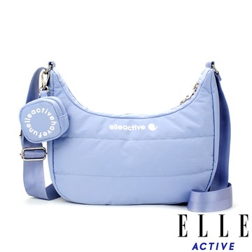 【ELLE Active】蓬蓬雲朵系列-彎月側背包/斜背包-雲霧藍