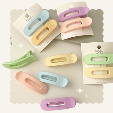 圓圓糖果色磨砂髮夾 瀏海夾 鴨嘴夾 造型夾 美髮夾 美妝夾 髮飾 Unicorn