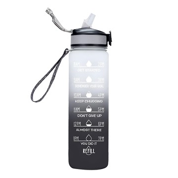 TRITAN 安全材質大容量運動水壺  漸層白灰  1L  1個