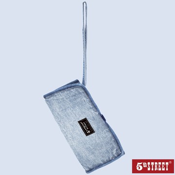 【5th STREET】 收納包 餐具 環保餐具 牛仔 淺藍 (520132)