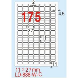 【龍德】LD-853(圓角-五色) 雷射、噴墨、影印三用電腦標籤 25.4x37.4mm 20大張/包