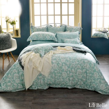 【Great Living格蕾寢飾】義大利La Belle 微光絕色 特大天絲四件式防蹣抗菌吸濕排汗兩用被床包組