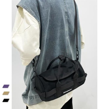 日系ins潮牌運動機能圓筒包百搭休閑男士手提包工裝風單肩斜挎包