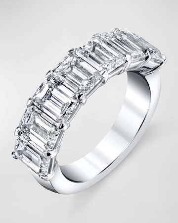 Platinum 7 Stone Band with Emerald Cut Diamonds, 2.30ct