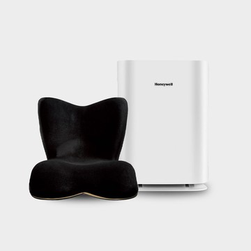 【1+1超值組】Style PREMIUM DX 健康護脊椅墊 頂級款 (尊爵黑)+Honeywell HPA400WTW 純淨空氣清淨機