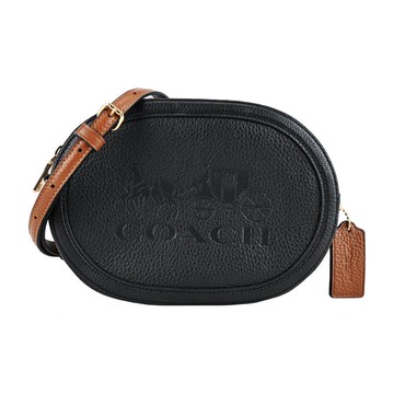 COACH HORSE AND CARRIAGE壓印馬車斜背相機小圓包（黑） _廠商直送