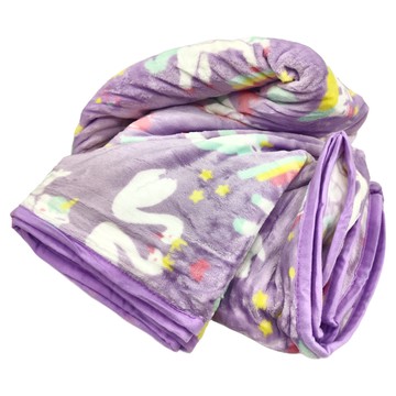 UM 毛毯 - 獨角獸 適合3歲以上  大(200 x 140cm)  黑色