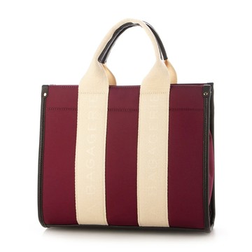 LA BAGAGERIE 雙帶LOGO兩用托特包（小/酒紅）_廠商直送