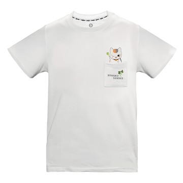 夏目友人帳 刺繡口袋T-shirt 幸運草 五種尺寸可選