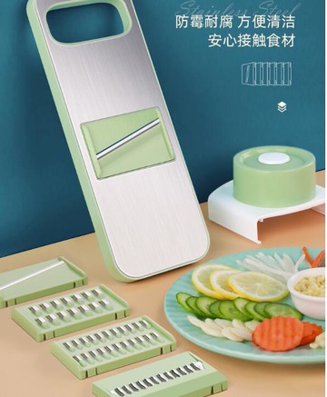 家用土豆絲切絲器多功能廚房切菜神器不銹鋼蘿卜擦刨絲大蒜切片機【摩可美家】