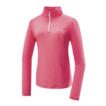 【【蘋果戶外】】山林 51P28 32 深粉紅 女 木醣醇涼感長袖上衣 半門襟 拉鍊式立領 抗UV 吸濕排汗 透氣快乾輕量 春夏 Mountneer