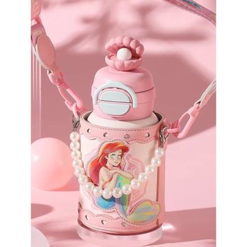 杯具熊美人魚兒童保溫杯雙飲口可吸可直飲男女寶寶水杯幼兒園水壺