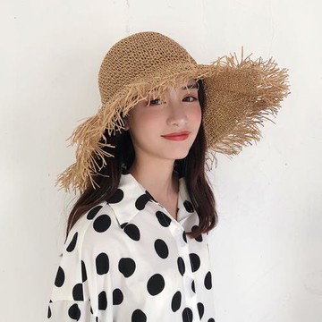 遮陽帽女度假風可折疊沙灘草帽