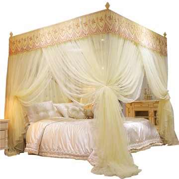 落地式蚊帳家用1.5m床公主風宮廷1.8m支架固定紋賬2米加密加厚1.2