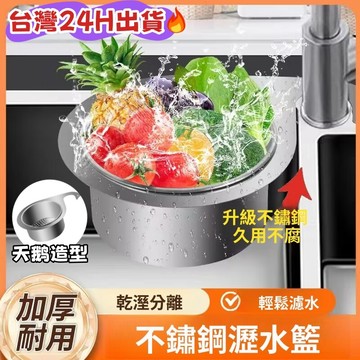 🔥台灣8H出貨🔥不鏽鋼天鵝瀝水籃 掛式瀝水籃 加厚 收納 幹濕分離 水槽過濾籃 掛式瀝水籃 廚房廚餘過濾 瀝水架 瀝水籃