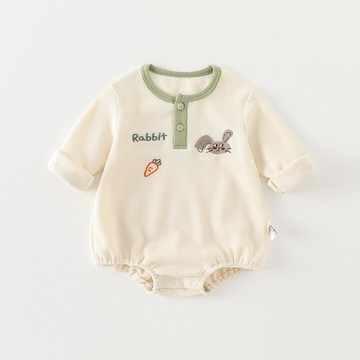 嬰兒衣服秋裝三角哈衣爬服卡通可愛男女寶寶春秋季外出連體衣批發鑫弘-萌寶童裝可開發票