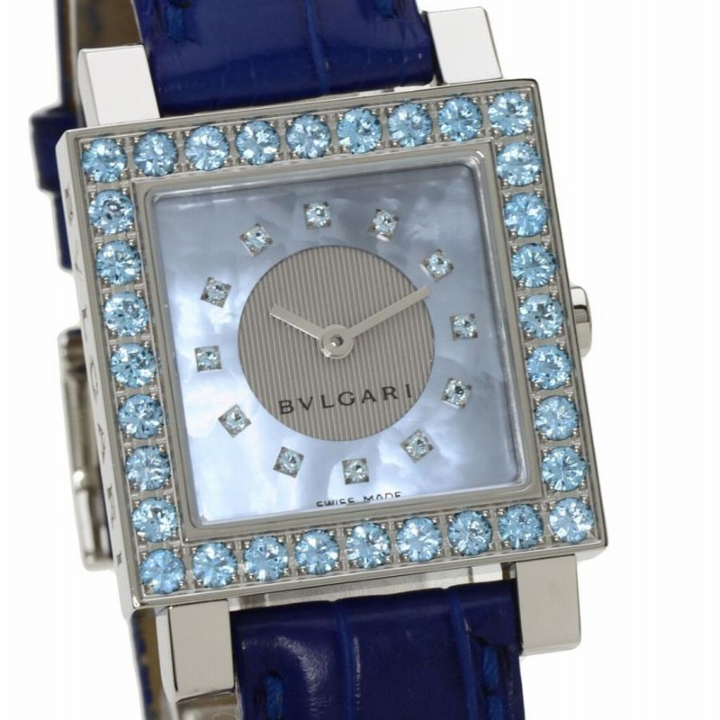 BVLGARI ブルガリ SQ27SLD クアドラード ブルートパーズ 腕時計