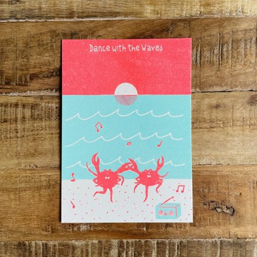 與浪共舞/孔版印刷明信片