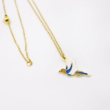 【卡片項鍊Card Necklace】台灣文化 入色款-台灣藍鵲