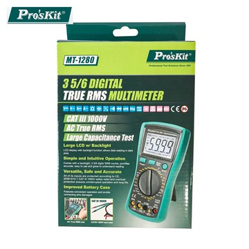 台灣Proskt寶工3 5/6數位電錶真有效值萬用電表三用電表MT-1280附探針(具線晶體測試)