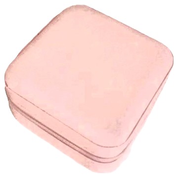 PORA BELLA 小方形皮革首飾盒  裸粉色