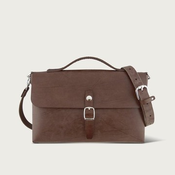 單釦小書包 / 側背包 -- 咖啡色
