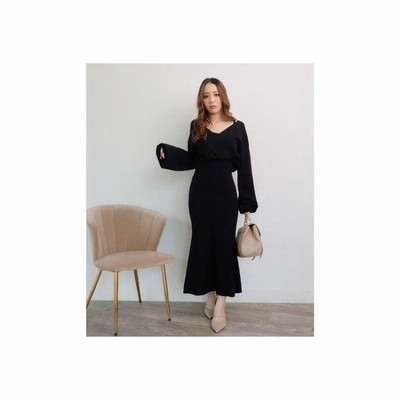 リップサービス Lip Service バックシャンリボンマーメイドワンピース ブラック 通販 Lineポイント最大get Lineショッピング