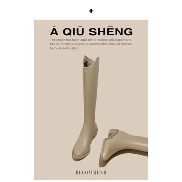 英倫風粗跟V口后拉鏈西部牛仔靴