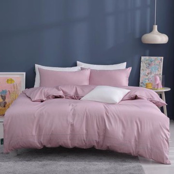 好關係 HAOKUANXI｜藤花淡紫-純境長纖棉刺繡床包被套枕套組-雙人加大