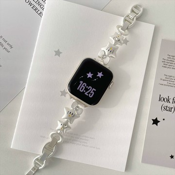 蝴蝶結星星金屬錶帶 適用iwatch11錶帶 Apple watch全系列錶帶 蘋果錶帶