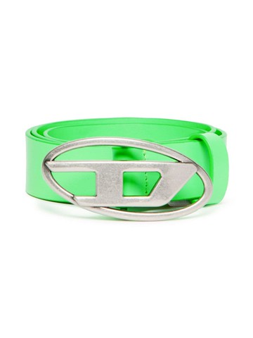 Diesel Kids - Oval D-plaque leather belt - kids - Bovine Split Leather - 60 cm - Green