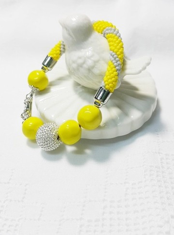 CandiiJewelry_Yellow Lemon Crochet Bracelet