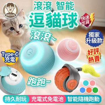 智能逗貓球【布萊恩👨🏻隔日到貨】引力滾滾球自動逗貓球 逗貓神器 USB充電貓玩具球 寵物玩具 解悶 電動智能球 滾動逗貓