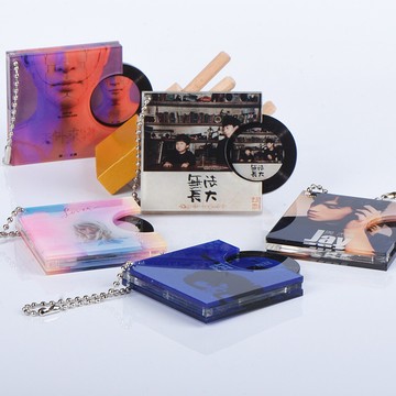 臺灣出貨🌟 2025款 亞克力NFC抽拉CD盒 明星應援週邊 黑膠唱片CD迷你專輯掛件