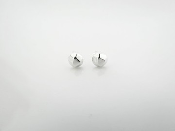 小圓石 | 純銀耳環 女款 可改夾式 簡約 手工銀飾 情人禮物