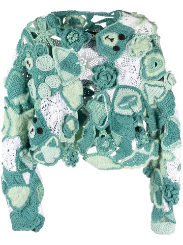 Marco Rambaldi - patchwork long-sleeve sweater - women - Viscose/Merino/Nylon/Cotton - S - Green