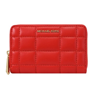 MICHAEL KORS JET SET 車線ㄇ字拉鍊卡片零錢包.紅