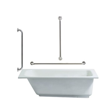 Derek壓克力浴缸140x80x52cm+不銹鋼C型扶手100cm 3支