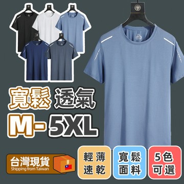 【台灣出貨 蝦皮最低價】男士冰絲短袖T恤 2024夏季爆款 速乾網眼透氣上衣 寬鬆運動服 健身房 多色可選 M-5XL