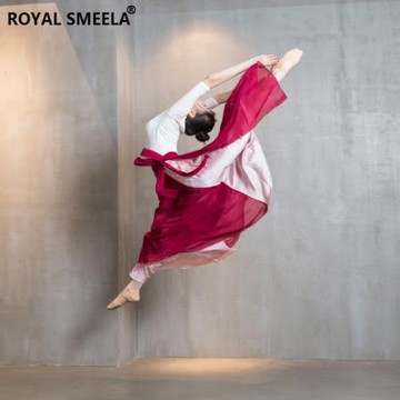 古典舞大擺裙現代舞練功服飄逸一片式720度半身長款演出服民族舞