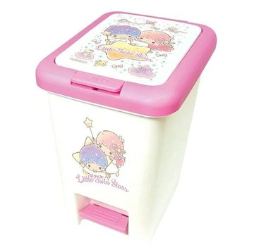 【震撼精品百貨】Little Twin Stars KiKi&LaLa_雙子星小天使~Sanrio雙子星2用垃圾桶 腳踩式 按壓彈蓋*20653