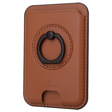 POWERRIDER B2 MagSafe 磁吸指環卡套 適用於您的手機  棕色  1個