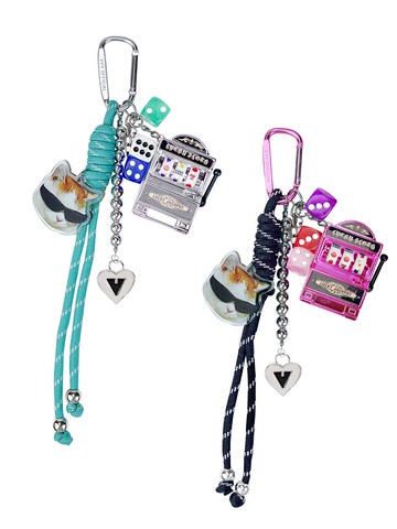Lucky Cat Metal Keyring