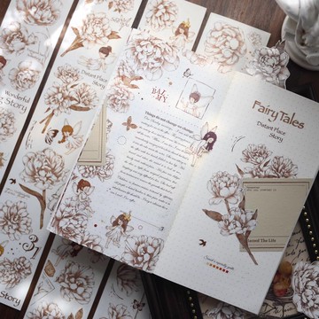 小花仙 復古花卉人物綜合稿 PET 和紙膠帶