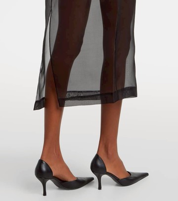 Frame High-rise silk organza midi skirt