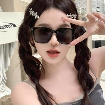 新款曲面折彎太陽眼鏡女ins風高清尼龍鏡片大框墨鏡男55014